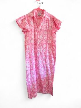 Pink Floral Sleep Caftan - Lightweight Women’s Nightdress